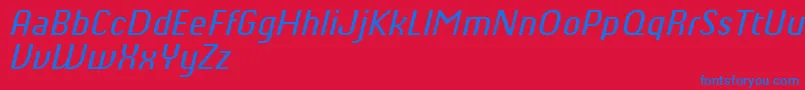 フォントChiqReducedItalic – 赤い背景に青い文字