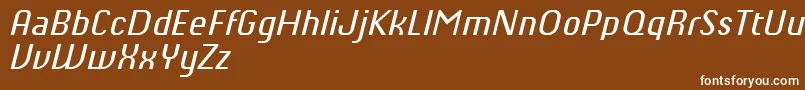 フォントChiqReducedItalic – 茶色の背景に白い文字