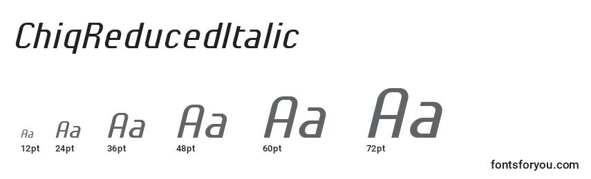 Размеры шрифта ChiqReducedItalic (83054)