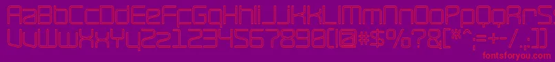 RavepartyHollow Font – Red Fonts on Purple Background