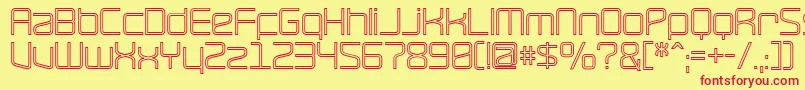 RavepartyHollow Font – Red Fonts on Yellow Background