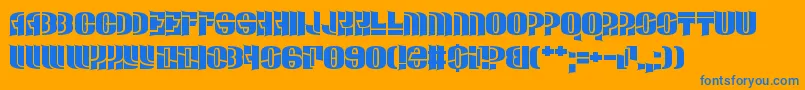 ManDown Font – Blue Fonts on Orange Background