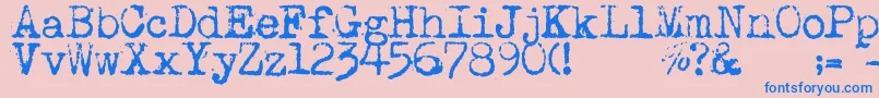 Maszynaaeg Font – Blue Fonts on Pink Background