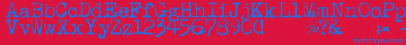 Maszynaaeg Font – Blue Fonts on Red Background