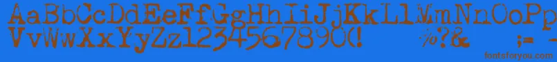 Maszynaaeg Font – Brown Fonts on Blue Background