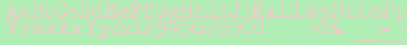 Maszynaaeg Font – Pink Fonts on Green Background