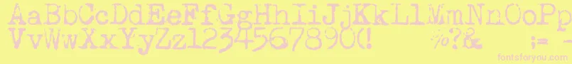 Maszynaaeg Font – Pink Fonts on Yellow Background