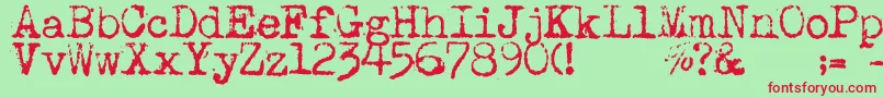 Maszynaaeg Font – Red Fonts on Green Background