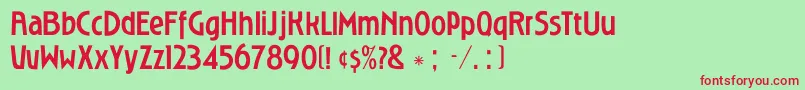 Roslyngo Font – Red Fonts on Green Background