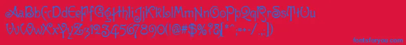 GuttenbergMf Font – Blue Fonts on Red Background