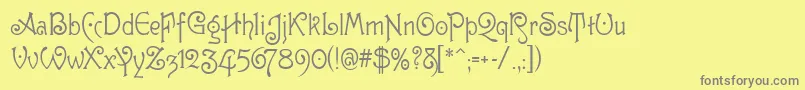 GuttenbergMf Font – Gray Fonts on Yellow Background