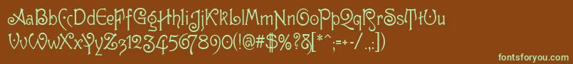 GuttenbergMf Font – Green Fonts on Brown Background