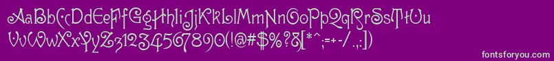 GuttenbergMf Font – Green Fonts on Purple Background