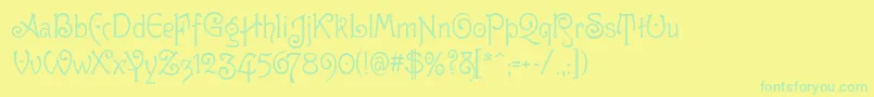 Police GuttenbergMf – polices vertes sur fond jaune