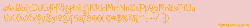 GuttenbergMf Font – Orange Fonts on Pink Background