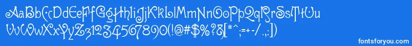 GuttenbergMf Font – White Fonts on Blue Background