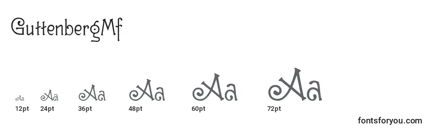 GuttenbergMf Font Sizes