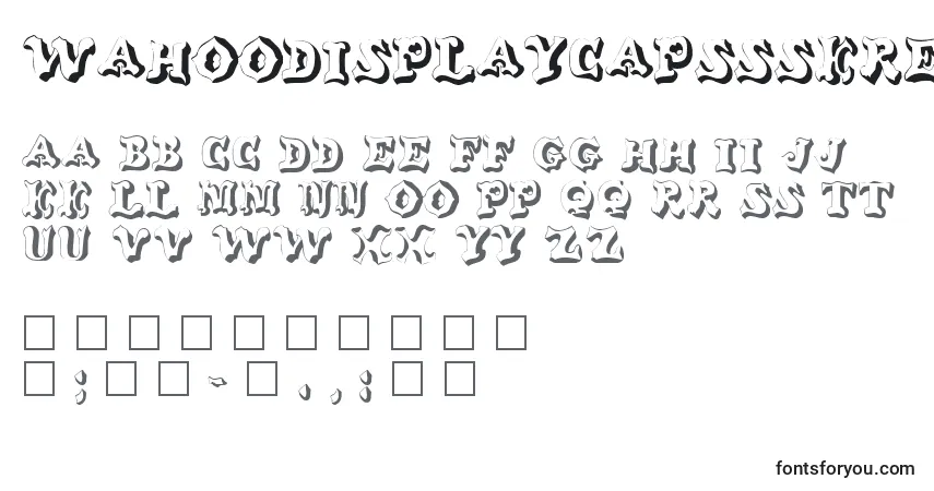 A fonte WahoodisplaycapssskRegular – alfabeto, números, caracteres especiais