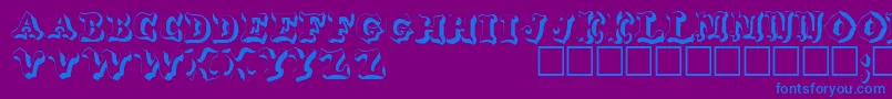 WahoodisplaycapssskRegular Font – Blue Fonts on Purple Background