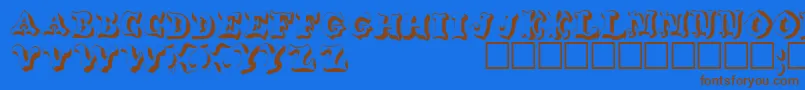 WahoodisplaycapssskRegular Font – Brown Fonts on Blue Background