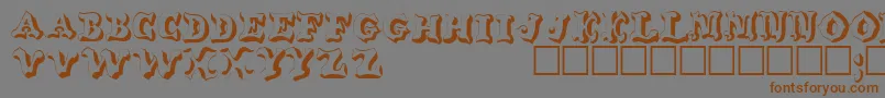 Más sobre la fuente WahoodisplaycapssskRegular fuente WahoodisplaycapssskRegular – Fuentes Marrones Sobre Fondo Gris