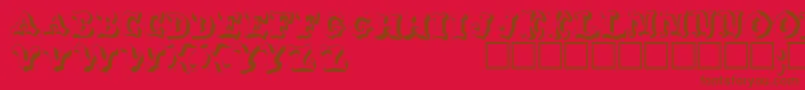WahoodisplaycapssskRegular Font – Brown Fonts on Red Background