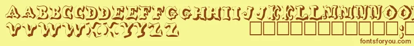 WahoodisplaycapssskRegular Font – Brown Fonts on Yellow Background