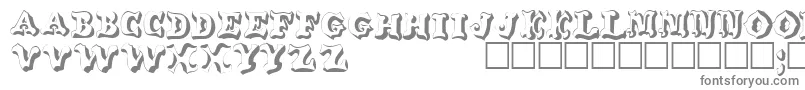 フォントWahoodisplaycapssskRegular – 白い背景に灰色の文字