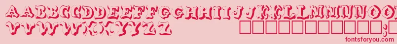 WahoodisplaycapssskRegular Font – Red Fonts on Pink Background