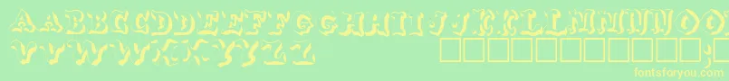 WahoodisplaycapssskRegular Font – Yellow Fonts on Green Background
