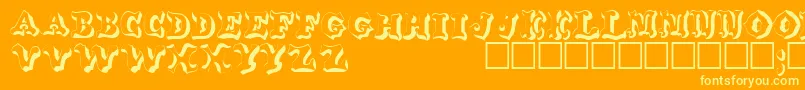 WahoodisplaycapssskRegular Font – Yellow Fonts on Orange Background