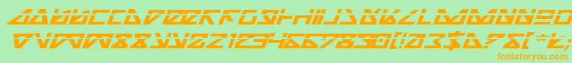 Nickbeil-fontti – oranssit fontit vihreällä taustalla