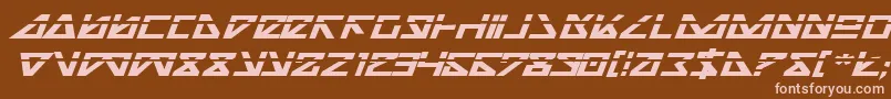 Nickbeil-fontti – vaaleanpunaiset fontit ruskealla taustalla