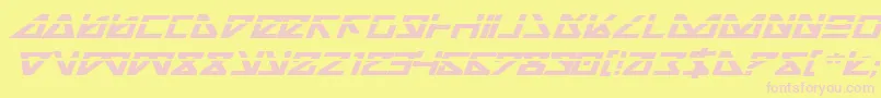 Nickbeil-fontti – vaaleanpunaiset fontit keltaisella taustalla