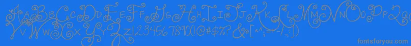 Lisätietoja Jandaswirlygirl-fontista Jandaswirlygirl-fontti – harmaat kirjasimet sinisellä taustalla