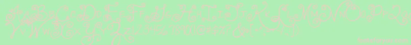 Jandaswirlygirl Font – Pink Fonts on Green Background