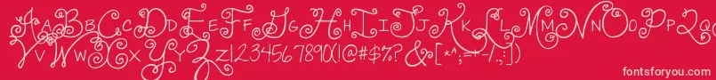 Jandaswirlygirl Font – Pink Fonts on Red Background