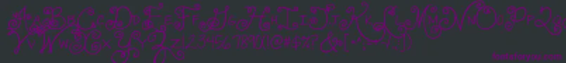 Jandaswirlygirl Font – Purple Fonts on Black Background