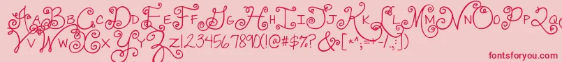 Jandaswirlygirl Font – Red Fonts on Pink Background