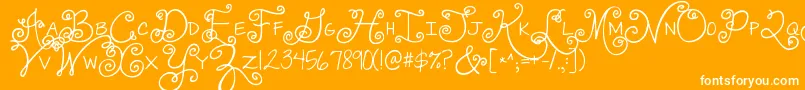 Jandaswirlygirl Font – White Fonts on Orange Background