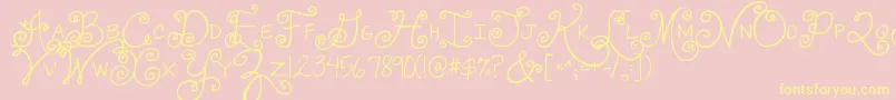 Jandaswirlygirl Font – Yellow Fonts on Pink Background