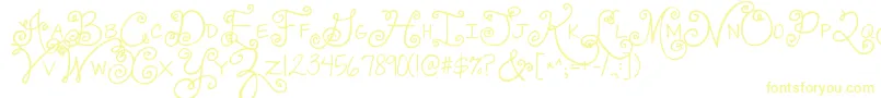 Шрифт Jandaswirlygirl – жёлтые шрифты