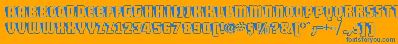 ShoCardcapsnf Font – Blue Fonts on Orange Background