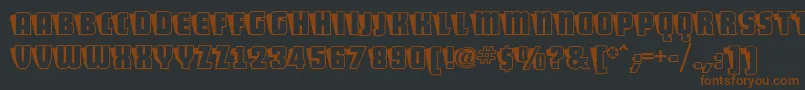 Czcionka ShoCardcapsnf – brązowe czcionki na czarnym tle