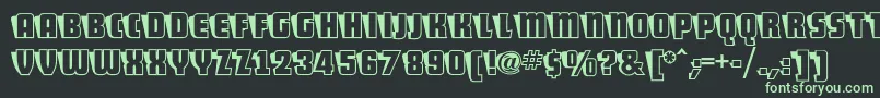 ShoCardcapsnf Font – Green Fonts on Black Background