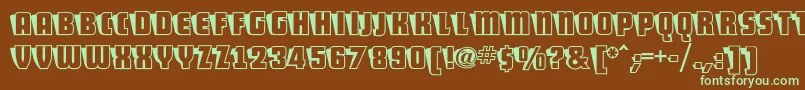 ShoCardcapsnf Font – Green Fonts on Brown Background