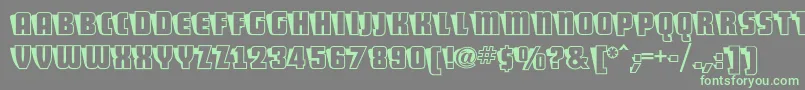 ShoCardcapsnf Font – Green Fonts on Gray Background