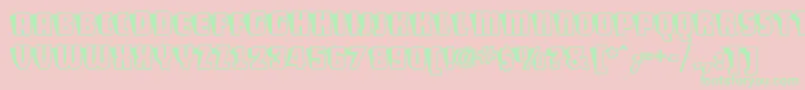 ShoCardcapsnf-Schriftart – Grüne Schriften auf rosa Hintergrund