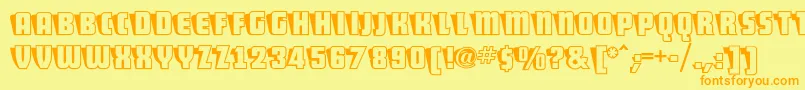 ShoCardcapsnf Font – Orange Fonts on Yellow Background