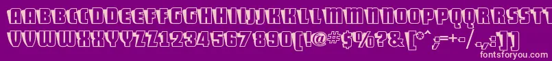 ShoCardcapsnf-Schriftart – Rosa Schriften auf violettem Hintergrund